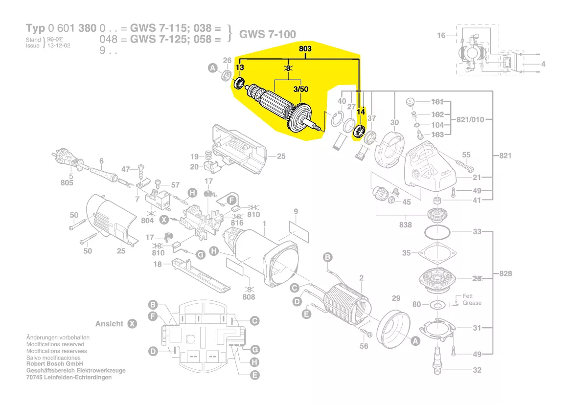 Induit BOSCH réf. 1 604 010 623 pour GWS 7-115